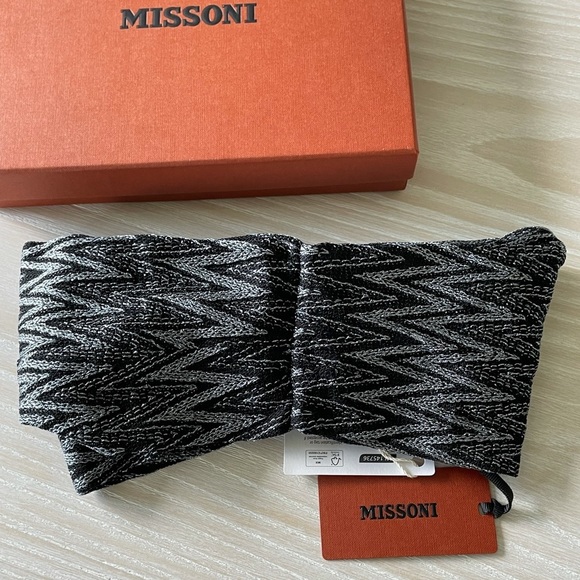 Missoni headband sash knit black silver NWT authentic - Picture 15 of 15